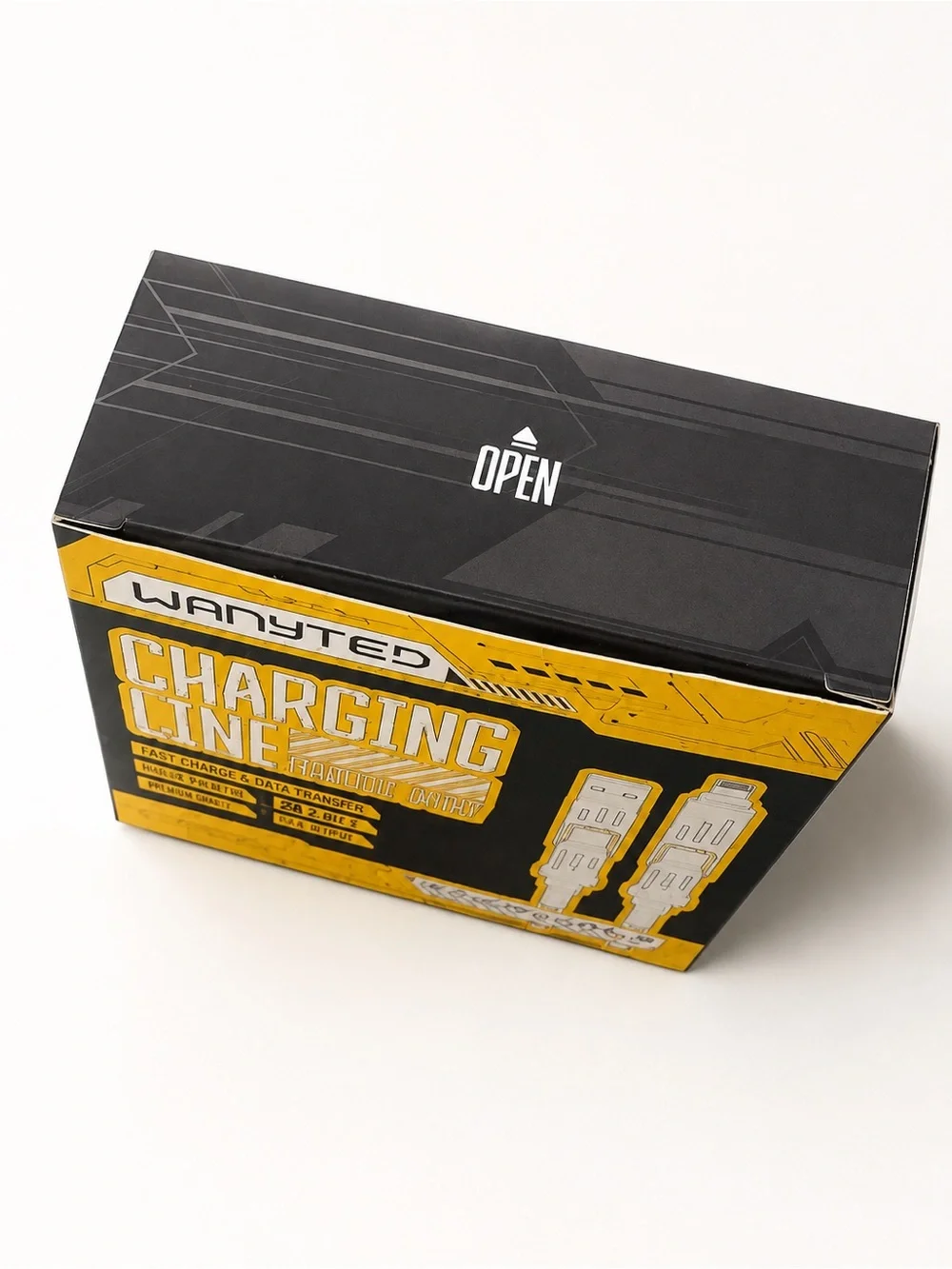 Wanted Yellow and Black Charging Line Cable Pack